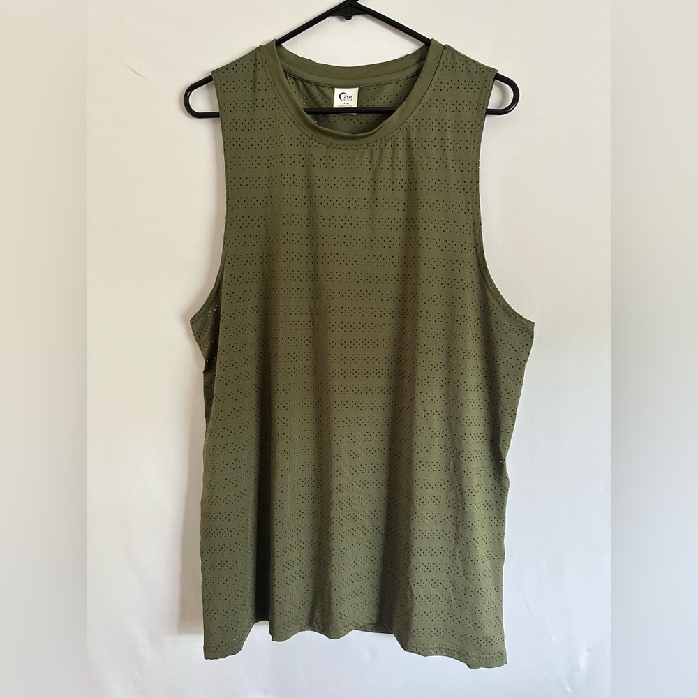Zyia Active Women's Sleeveless RC Airflow Chill Tank Top Olive Size XXXL